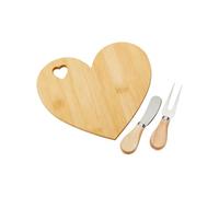 Generico Planche à fromage - Petites planches à découper en forme de cœur avec fourchette double face pour la maison, le restaurant, le camping en plein air, la nourriture, la nourriture