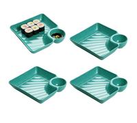 Generico Plateau pour apéritifs - Plateau de service divisé avec récipient pour sauces, antidérapant, résistant à la chaleur, portable pour goûter, fête, dessert, entrée