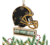 Genérico Porte-monnaie pour casque de football, fournitures de fête en bois créatif, pour sapin de Noël - Pour anniversaire, Nouvel An, , adultes, famille, fête