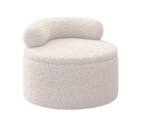 Generico Pouf ottoman, repose-pieds, banc rond en peluche avec rangement | Pouf avec dossier pour repose-pieds pour canapé, chambre d'entrée, maquillage