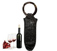 Genérico Pour bouteille de vin | Paillettes avec poignée - Étui pour bouteille de vin - Pour champagne, fête, pique-nique, dîner, voyage, vacances, rangement, Noir , Voir la description, Voir