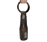 Genérico Pour bouteilles de vin avec strass - Porte-bouteille réutilisable en pour champagne | Collection de design de paquet de diamants d'imitation, sac, noir, Consulte la descripción, Voir