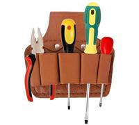 Generico Pour électricien - en cuir de 16 x 14 x 5 cm, organiseur de poche pour outils épaissi, de stockage matériel, multifonction, pour travaux de construction, entretien