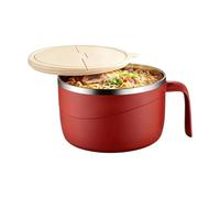 Generico Pour soupe anti-brûlure de 1200 ml avec couvercle et poignée | Bols à goûter avec intérieur en acier pour nouilles, pâtes, avoine, cuisine, dortoir, bureau, voyage