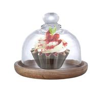 Generico Présentoir à gâteau en bois avec couvercle, plateau de service en bois, fonction d'affichage polyvalente pour desserts, fêtes, fruits, anniversaires