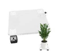 Generico Roulettes pour avec roues, support pour avec roues, support carré en acrylique transparent, déplacement de pots de jardin, soucoupe pour utilisation