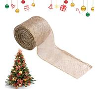 Generico Ruban décoratif en pour Noël - Rouleaux de ruban pour nœuds de décoration de Noël rouge renforcé avec fil métallique | Décorations pour fêtes Lumières artisanales Guirlandes Stylistes