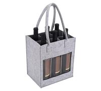 Genérico Sac à vin | Porte-vin anti-fuite avec poignée | Sac porte-vin de voyage s'adapte en toute sécurité à 6 bouteilles | Tote portable pour pique-nique, fête, camping, Gris clair, Voir la