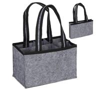 Generico Sac à vin - Sac à bouteilles avec 6 compartiments, porte-bouteille pliable, Börsa de transport pour vin et pique-nique, avec séparateurs rembourrés amovibles, idéal pour les voyages de fête