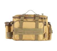 Generico Sac d'extérieur - Grande capacité 40 x 20 x 12 cm, pour équipement, tissu Oxford résistant | Organisateur avec plusieurs couches pour crochets, perles, tiges, appâts, matériel de pêche, jaune