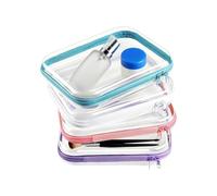Generico Sacs transparents Voyage - Sacs à fermeture éclair transparents 20 x 12 x 5 cm | Lot de 4 enveloppes imperméables de voyage pour cosmétiques hygiène personnelle Papeterie en plein air Camping
