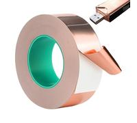 Genérico Slug Copper Strip, Sticky Metal Conductive Tape, Electronic Shield Foil Roll, Hobby Wiring Copper Sheet Sheet for Art Projects Repairs Gardening Containers Use 4.33x4.33in in