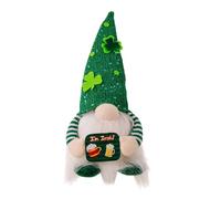 Genérico St Patricks Day GNOME Plush - Shamrock Sequin Hat Doll, Faceless Tomte Ornement, LED Light Decor, Table Shelf Accent, Festive Display Piece | Irish Scandinavian Home Decoration Desk