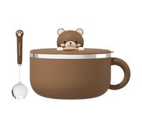 Genérico Stainless Steel Noodle Bowls - Bol à soupe instantané 1 200 ml, bol à soupe isotherme avec rétention de chaleur, récipient alimentaire portable pour chambre d'appartement