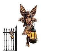 Genérico Statues solaires de jardin Lanterne solaire en résine Figurines | Éclairage extérieur et patio pour patio, entrée, arrière-cour, clôture, garde-corps, mur, maison, appartement