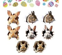 Generico Sticker de lapin hole, charmant saisonnier, matériau papier, décalcomanies de lapin, autocollant toilettes lapin, facile à appliquer, pour maisons, fêtes, chambres