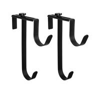 Genérico Support pour perche de piscine, 2 supports métalliques réglables | Crochet à 2 niveaux pour perche - Pour ranger râteau, brosse et serviette, garde-corps