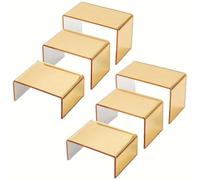 Generico Supports d'exposition en acrylique rehausseurs dorés pour | Organisateur pour gâteaux, parfums et objets de collection avec 3 tailles pour comptoirs et tables