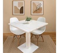 Generico Table basse carrée en bois massif avec pied central en 3 tailles + couleurs