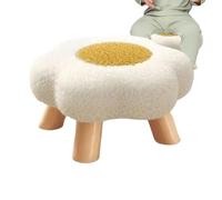 Generico Tabouret à fleurs : siège doux en peluche, pouf repose-pieds décoratif, chaise à accent confortable, rembourré confortable | Pour chambre d'intérieur, dortoir, salon, chambre de bamb
