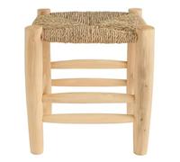 Genérico Tabouret marocain artisanal en bois et sparte naturel, fait à la main, style rustique bohème, siège d'appoint décoratif (taille 1)