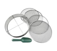 Genérico Tamis de terre de jardin de 11,81 pouces | Filtre en acier inoxydable, kit de tamisage léger de 30 x 30 cm avec 4 écrans en et spatule pour engrais, PA