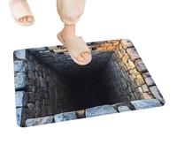 Generico Tapis 3D illusion optique - Tapis antidérapant à effet trou pour salon, salle de bain, cuisine, porte, sol, maison, Noël, Halloween, chambre
