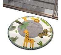 Generico Tapis rond lavable antidérapant 100 x 100 cm en velours imperméable, structure douce et résistante avec imprimé animal pour chambre, salle de jeux, dortoir