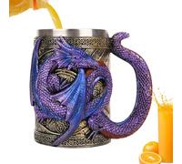 Genérico Tasse à bière de dragon, tasse 3D pour bière et café avec motif dragon - Bol en acier inoxydable 568 ml pour thé, café et décoration gothique