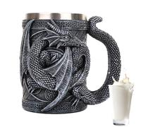 Genérico Tasse à café dragon | Tasse 3D Dragon pour café | Bol en acier inoxydable 568 ml pour thé et décoration gothique