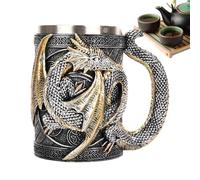 Genérico Tasse à café dragon - Tasses gothiques 3D pour bière | Tasse en acier inoxydable 568 ml, pour thèmes, cadeaux et amateurs de designs créatifs