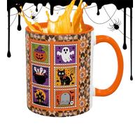 Generico Tasse à café Halloween - Jolie tasse gothique en céramique 380 ml avec effet thermique pour thé, café, automne, cuisine, fêtes