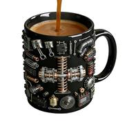 Generico Tasse à café mécanique originale en céramique avec poignée antidérapante, pour hommes, garçons, amateurs de thé, boissons, maison, bureau, vacances, anniversaire