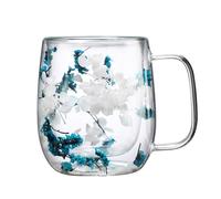 Generico Tasse à thé - 24 cm - Motif floral - 250 ml - Poignée isotherme