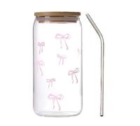 Genérico Tasse avec - Tasse à thé de 5,70 pouces, support transparent pour cocktail | Bocal réutilisable pour boire - Verrerie de boisson avec couvercle en bois - Jolis ustensiles pour