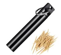 Genérico Toothpick Holder For Purse, Small Travel Toothpick Container, Aluminium Alloy Case, 0,67 x 3,82 pouces Hygienic Pocket Storage For Home, Restaurants, And Use