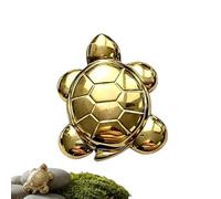 Genérico Tortue de pyrite dorée - Mini statuette, sculpture d'animal en pierre, décoration symbole d'abondance | Convient pour la maison, bureau, bibliothèque, armoire, t