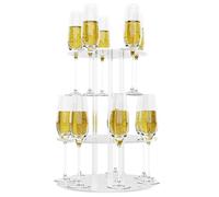 Generico Tour à Cocktail - Affichage à 2 niveaux avec verres flottants - avec 12 places pour verres à cocktail - pour vin bière whiskey soda eau boissons fêtes mariage école événements