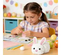 Generico Travaux avec lapin de Pâques pour , lapin facile à faire soi-même, 8 x 6 x 10 cm, kit pour créer des peluches avec animaux, projet d'activité créatif, prix en classe pour filles Ragazz