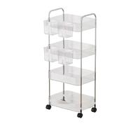 Genérico Utility Cart,Acrylic Multi-Layer Trolley Organizer,Cart with Wheels | Transparent Acrylic Trolley For Office Home Kitchen Makeup Laundry Bathroom Dorm Bedroom Pantry Craft Salon