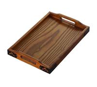 Genérico Vassoio In Legno - Contenitore rustique avec maniglie, Vassoio Di Servizio In Legno avec Manico | Pour Scrivania, ottoman, Cucina, Bagno, Camera Da, Soggiorno, Fattoria, Cibo E Decoraioni
