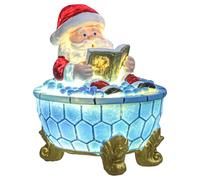 Genérico Veilleuse de lecture du Père Noël - Figurine de Noël en résine, lanterne du Père Noël | Étagère saisonnière pour chambre, salon, crèche, statuette décorative pour salle de bain
