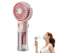 Genérico Ventilateur brumisateur à main - Éventail personnel avec nébuliseur | Petit refroidisseur d'air avec 4 modes rechargeable USB pour utilisation en intérieur et en extérieur