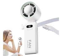 Generico Ventilateur de refroidissement pliable rechargeable par USB, 17,7 x 5 x 6 cm, cordon design, voyage, école, maison, camping, ABS + silicone + électronique