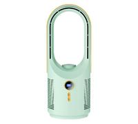 Generico Ventilateur de table sans ventilateur - Mini ventilateur tour rechargeable via USB 12,5 x 12,5 x 32 cm | Refroidisseur d'air silencieux avec 5 niveaux de veilleuse pour bureau Cam