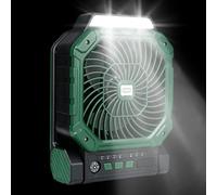 Generico Ventilateur solaire, 4 vitesses, portable, lumière LED | Ventilateur de table rechargeable USB pour extérieur, maison, bureau, gym, voyage, camping, plage, pêche, camping-car
