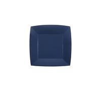 Générique - 10 ASSIETTES CARTON BIO CARRÉES 18CM BLEU MARINE