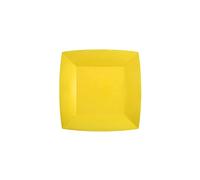 Générique - 10 ASSIETTES CARTON BIO CARRÉES 18CM JAUNE