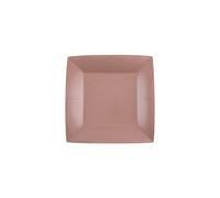 Générique - 10 ASSIETTES CARTON BIO CARRÉES 18CM ROSE GOLD
