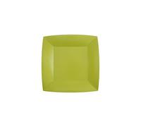 Générique - 10 ASSIETTES CARTON BIO CARRÉES 18CM VERT KIWI